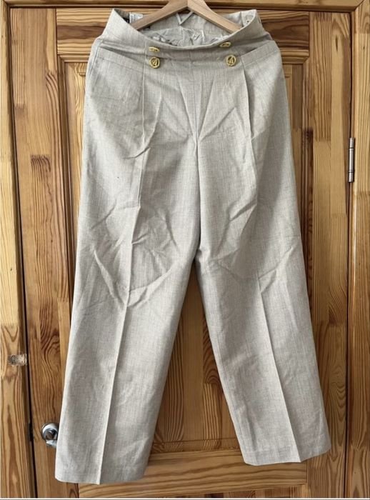 Женские Louis Feraud Брюки Бежевые Шерсть Кашемир