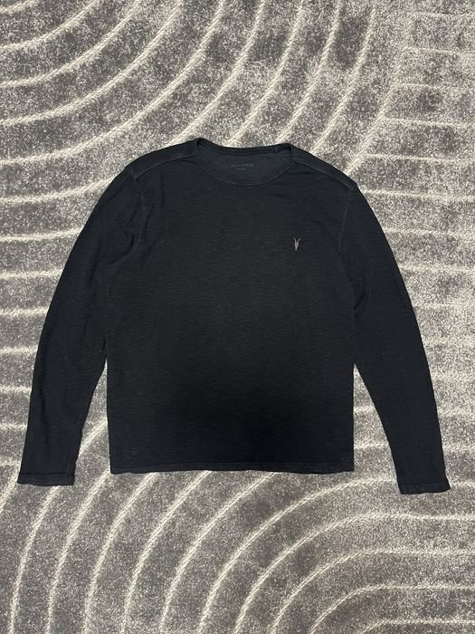 Herren AllSaints Pullover Schwarz Wolle M-L
