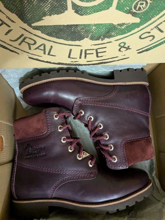 Женские Panama Jack Ботинки Бордовые Кожа 38