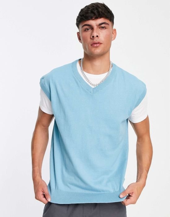 Мужская Gran Sasso Жилетка Голубая