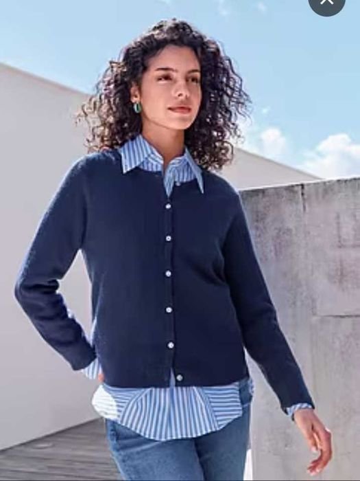 Women Massimo Dutti Sweater Navy Wool 38