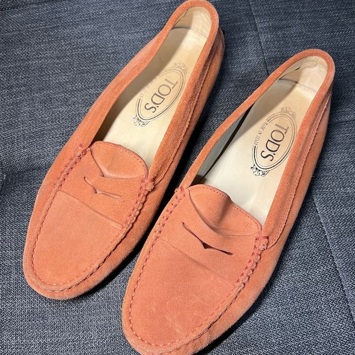 Женские Tod's Мокасины Оранжевые Замша 37.5