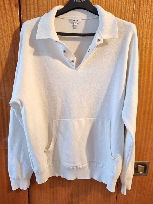 Men Reiss Polo Sweater White 38