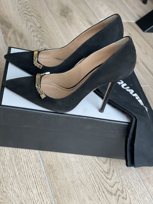 Damen Absätze Schwarz Wildleder 37