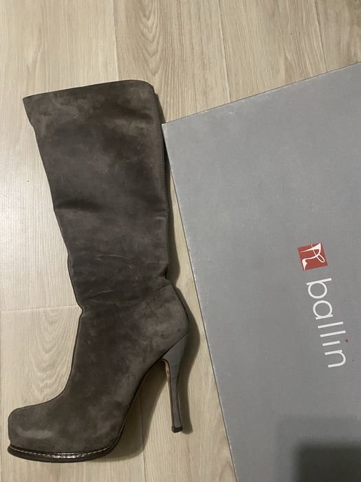 Uomo Ballin Stivali Grigio Suede 37.5