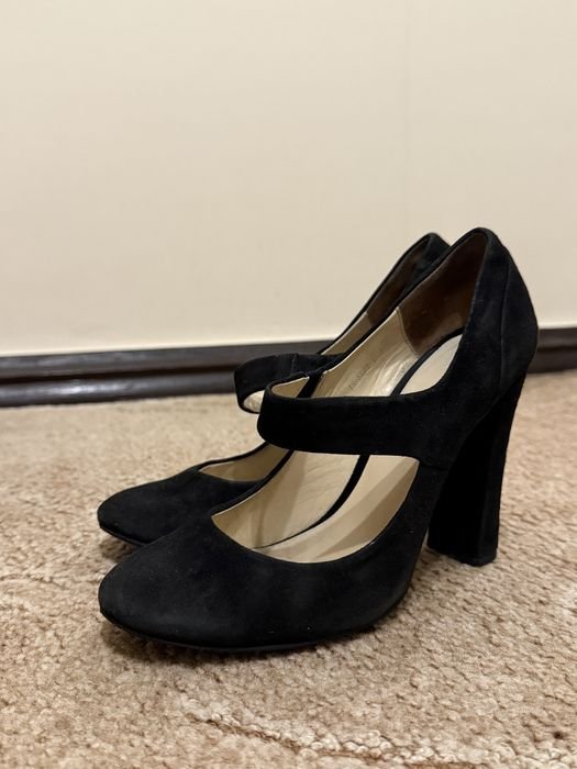 Women Heels Black Suede 38