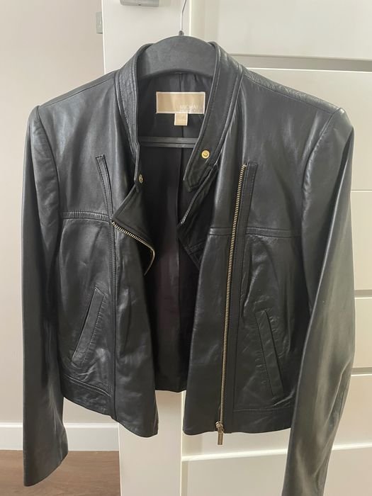 Men Michael Kors Jacket Black Leather 38