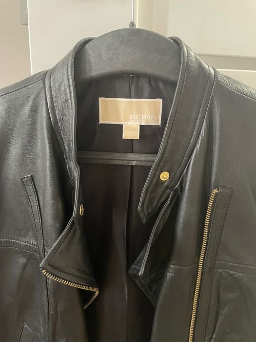 Men Michael Kors Jacket Black Leather 38
