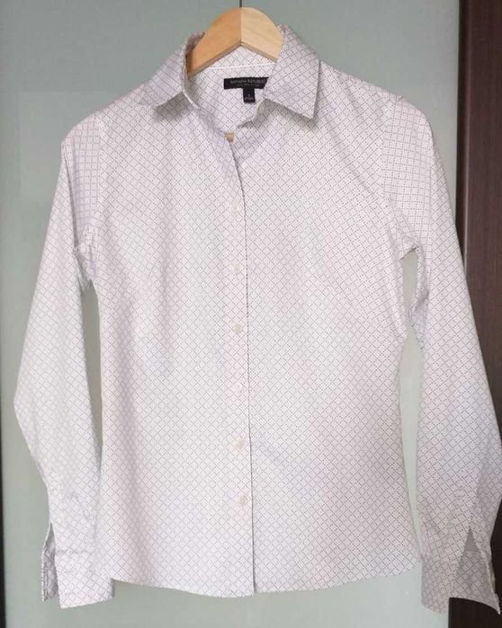 Women Banana Republic Shirt White Cotton 36