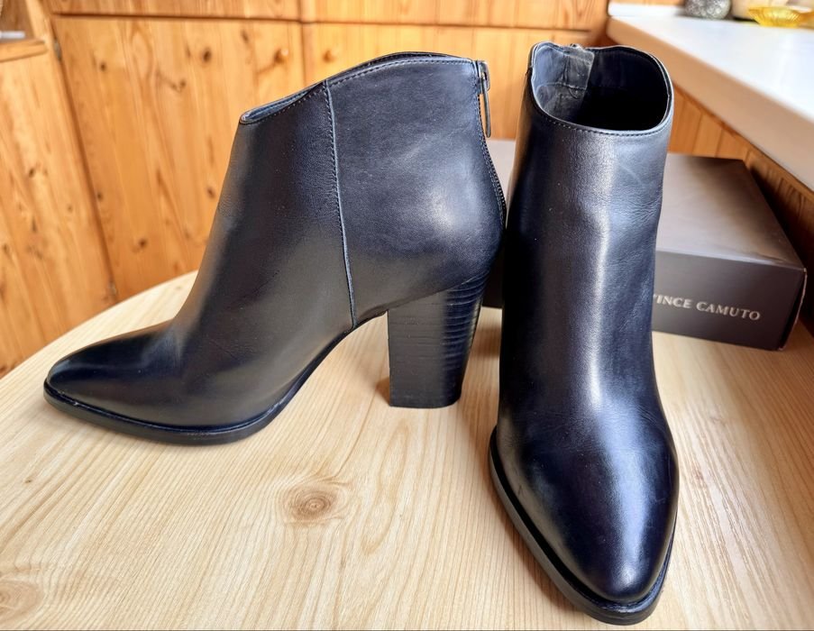 Women Vince Camuto Ankle Boots Black Leather 38