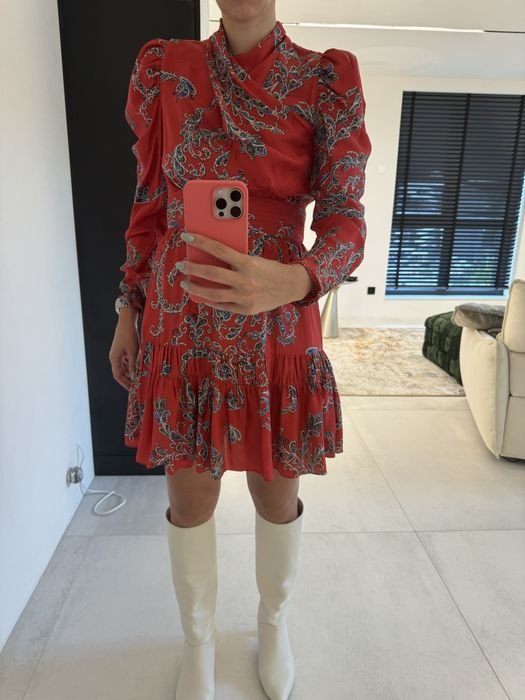 Женский Sandro Paris Платье Красное 36