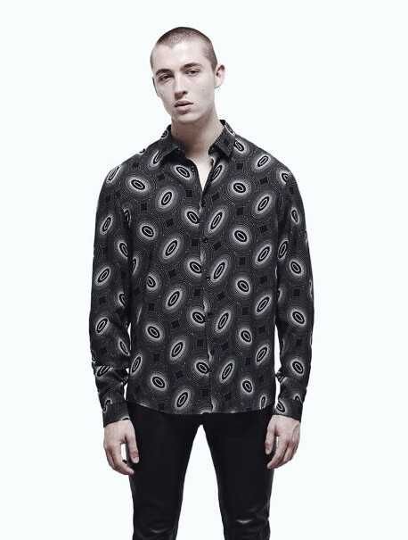 Мужской The Kooples Рубашка Разноцветный Вискоза