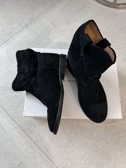 Women Isabel Marant Ankle Boots Black Leather 36