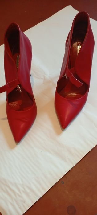 Женские Casadei Туфли Красные Кожа 39.5