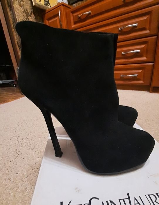 Femme Yves Saint Laurent Bottines Noires Suède 39