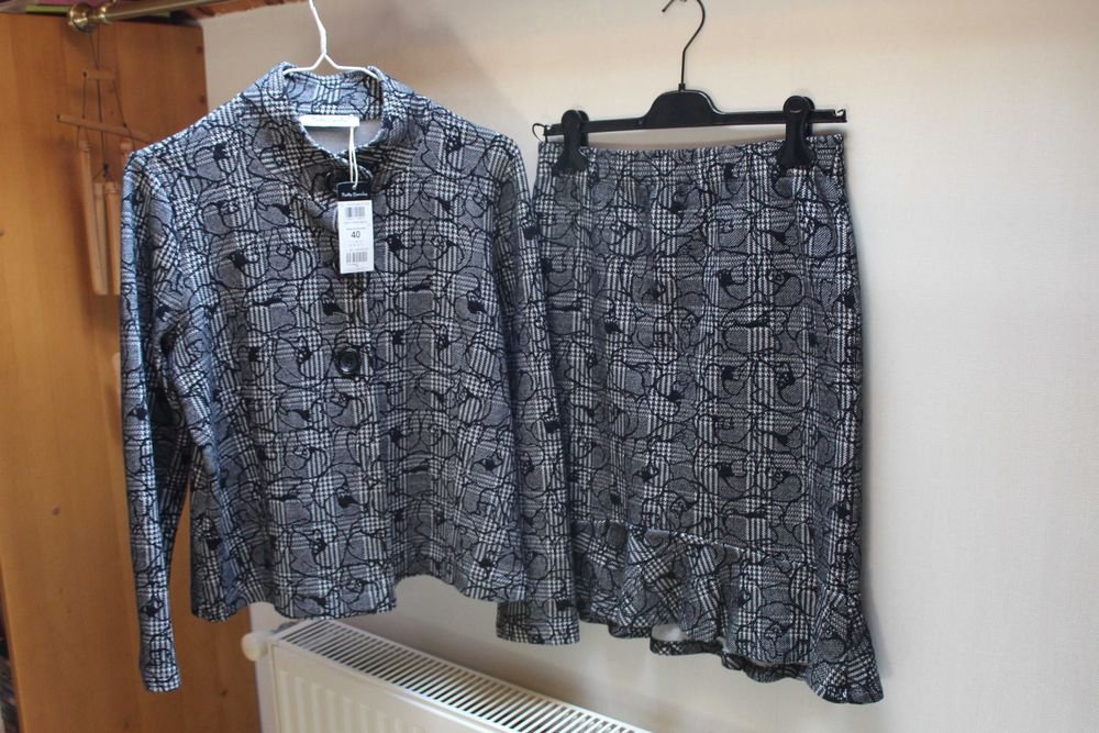 Femme Betty Barclay Costume Gris Coton 40