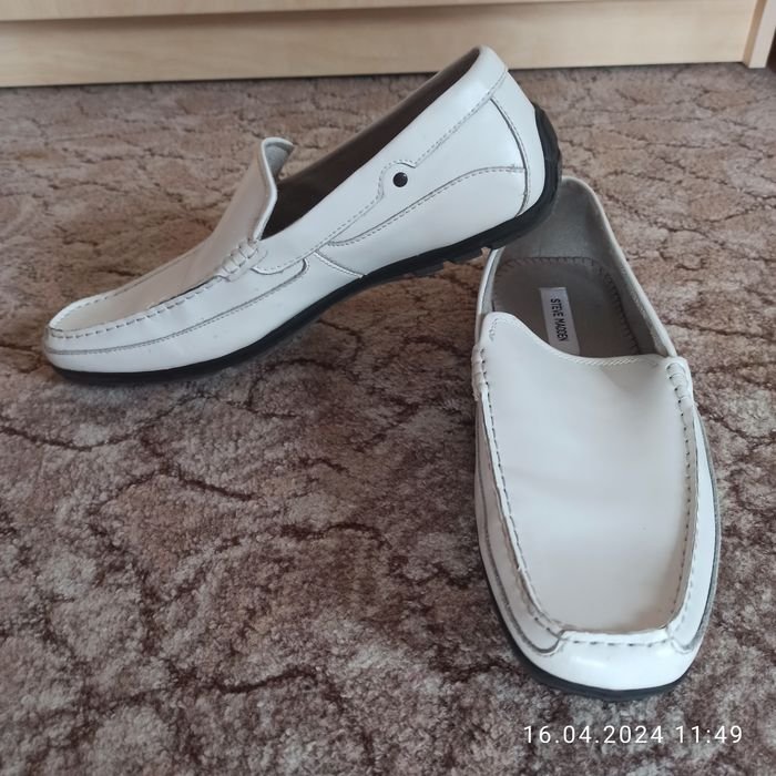 Men Steve Madden Loafers White Leather 45