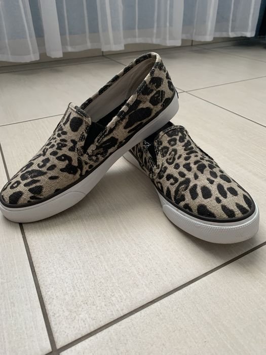 Donna Sperry Mocassini Leopardo Gomma 36