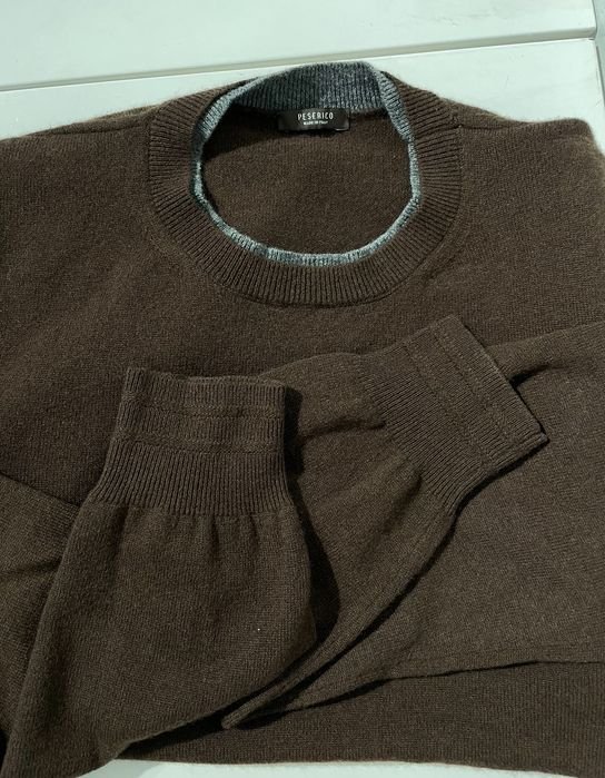Men Peserico Sweater Brown Wool L