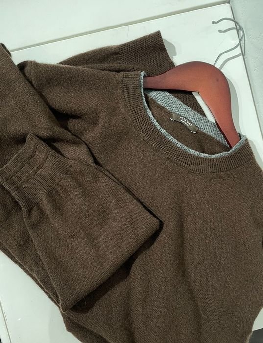 Men Peserico Sweater Brown Wool L