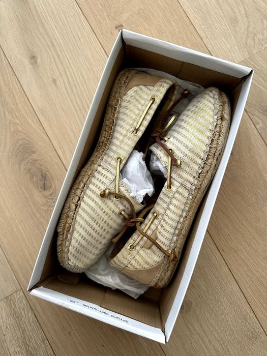 Donna Sperry Mocassini Oro Tessuto 39.5