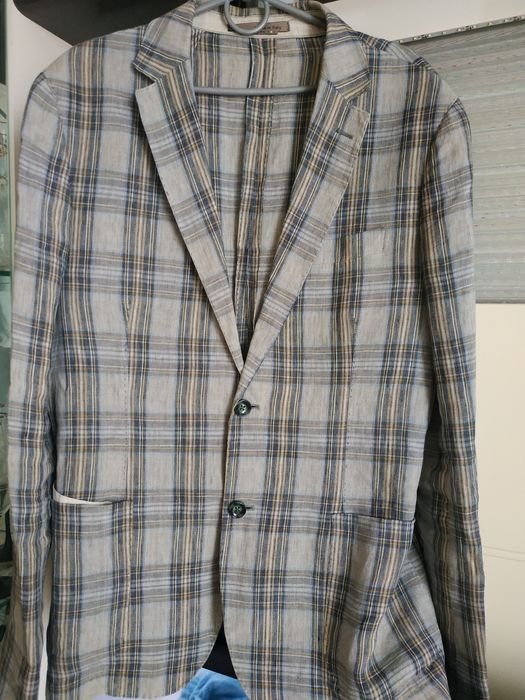Мужской Tagliatore Пиджак Бежевый Лен Другой