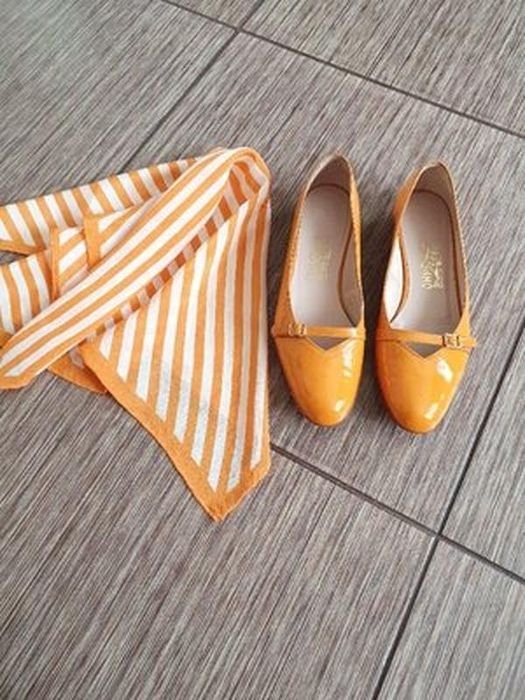 Женские Salvatore Ferragamo Туфли Оранжевые Кожа