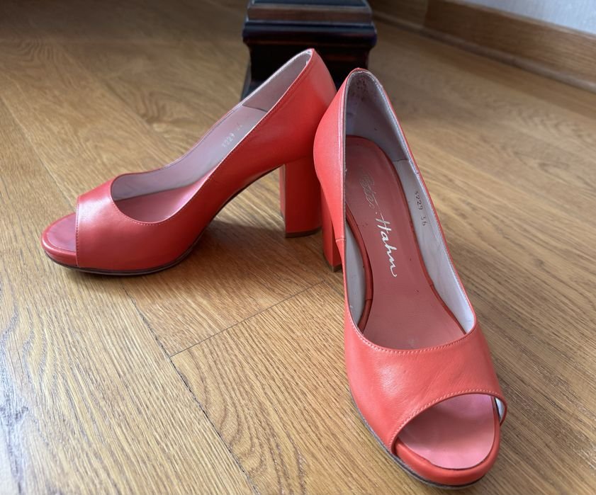 Women Peter Hahn Heels Red Leather 36