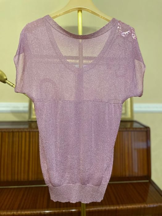 Женский John Galliano Блуза Розовый Искусственный