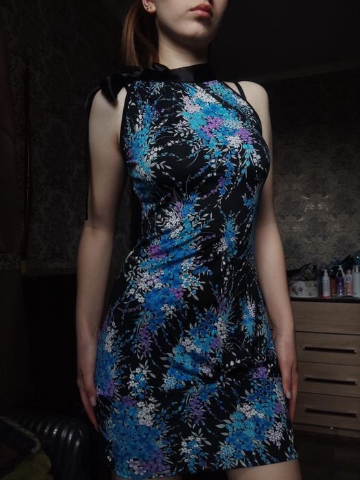 Damen Kleid Marineblau Anderes Material 34