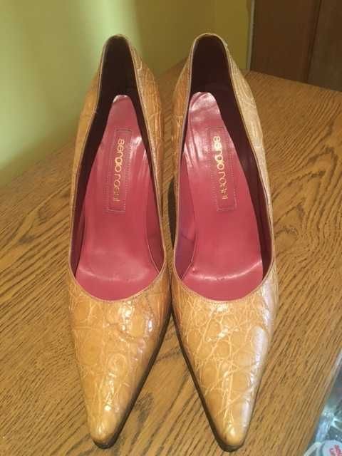 Women Sergio Rossi Heels Beige Leather 38