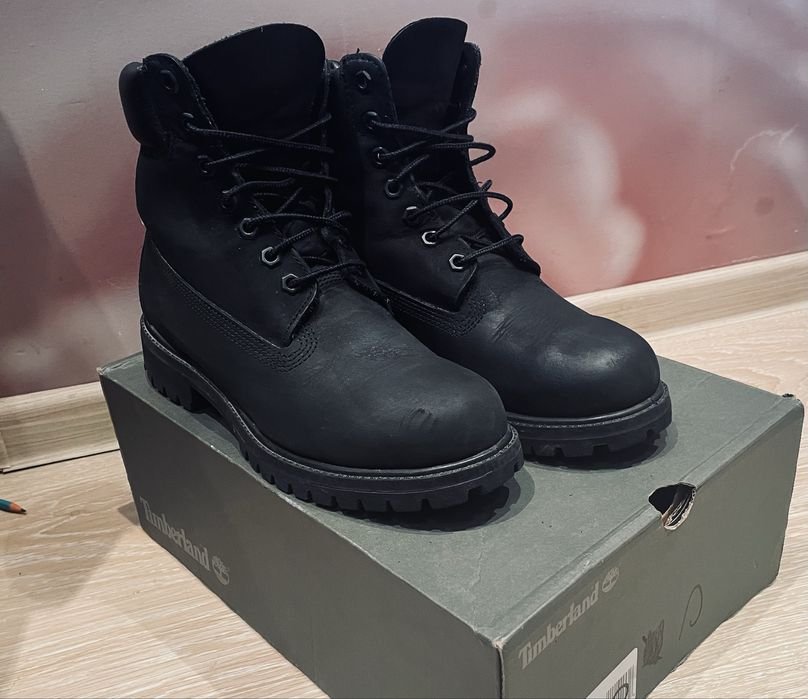 Uomo Timberland Stivali Nero Nubuck 42