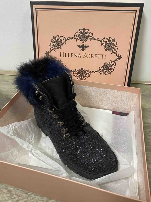 Donna Helena Soretti Stivali Neri Pelle 40