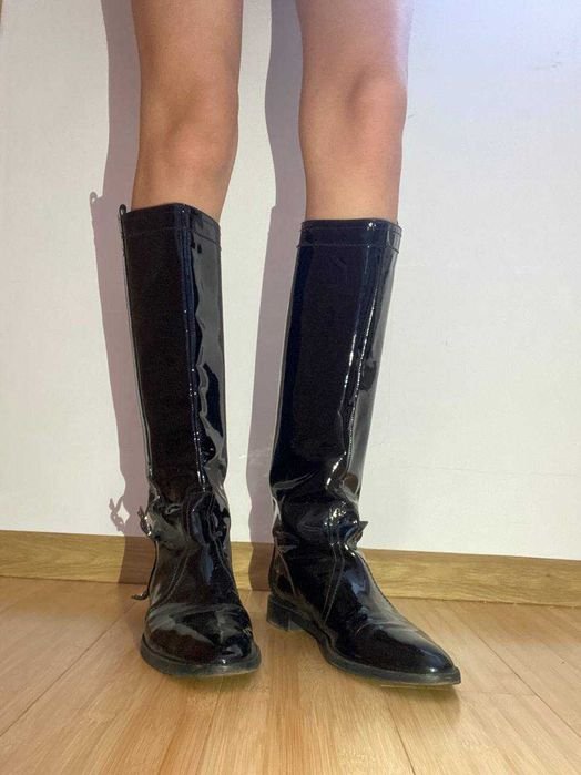 Женские Sergio Rossi Ботинки Чёрные Кожа 37