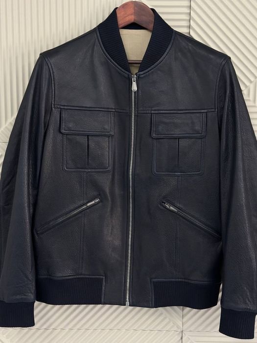 Men Bottega Veneta Jacket Navy Leather