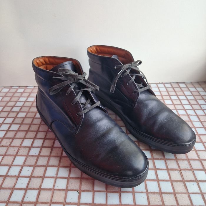 Men Tod's Boots Black Leather 43
