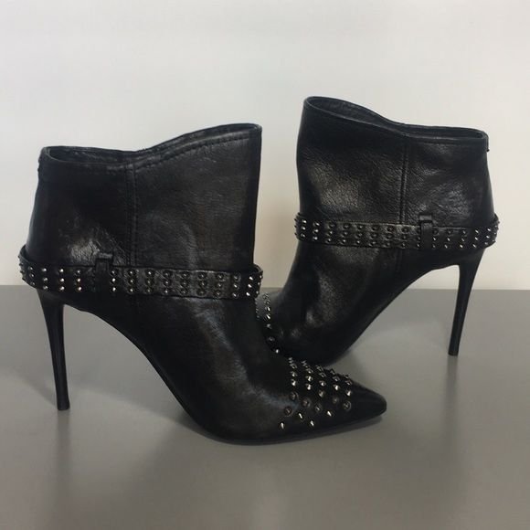 Women Kenneth Cole Booties Black Leather 38.5