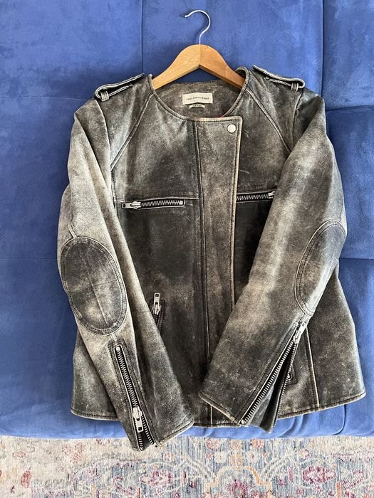 Женская Isabel Marant etoile Куртка Серая Кожа 40