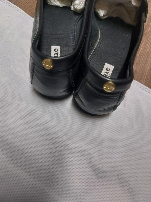 Damen Loafers Schwarz Leder 37.5