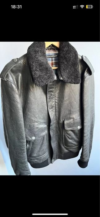 Herren Drykorn Bomber Schwarz Leder 38