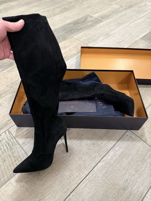 Women Le Silla Boots Black Suede 39