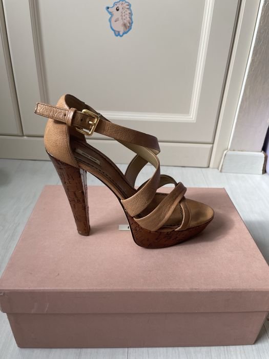 Donna MIU MIU Tacchi Marrone Pelle 37.5