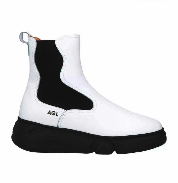 Femme AGL Baskets Blanches Cuir 37