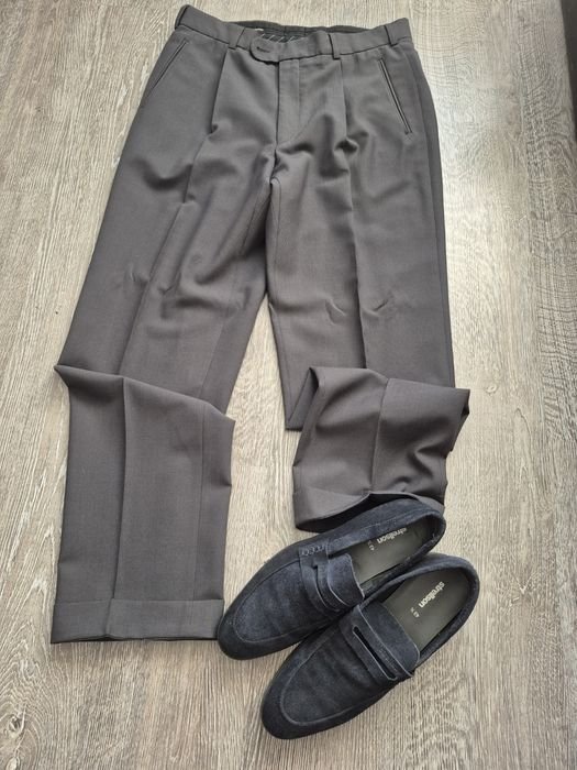 Мужской Benvenuto Штаны Тёмный Хаки Шерсть 34