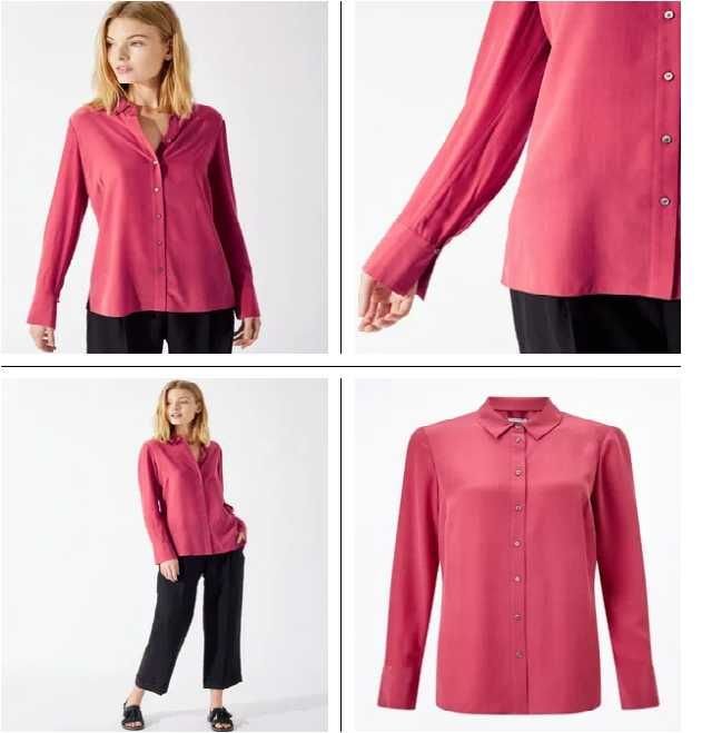 Женская Jigsaw Рубашка Красная Шёлк 40