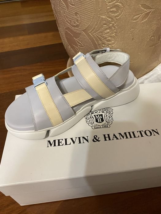 Femme Melvin&Hamilton Talons Gris-Bleu Cuir 40.5