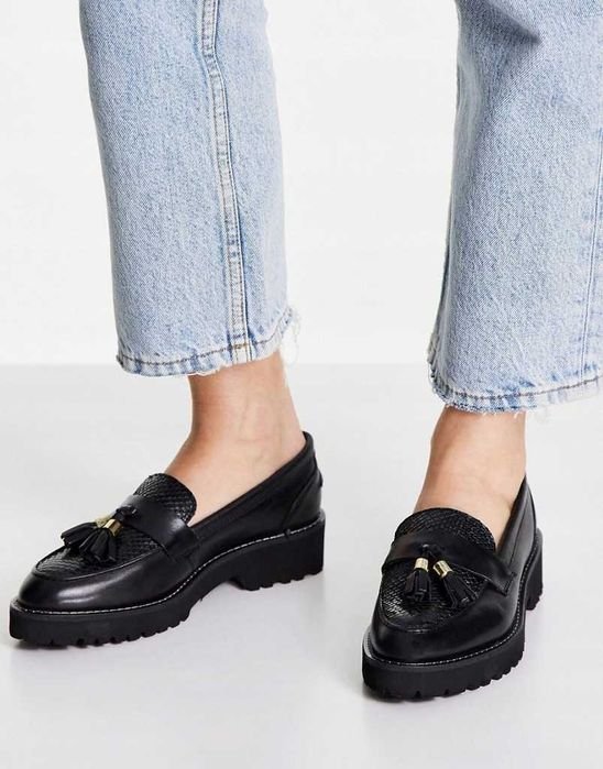 Женские Dune London Лоферы Чёрные Кожа 39