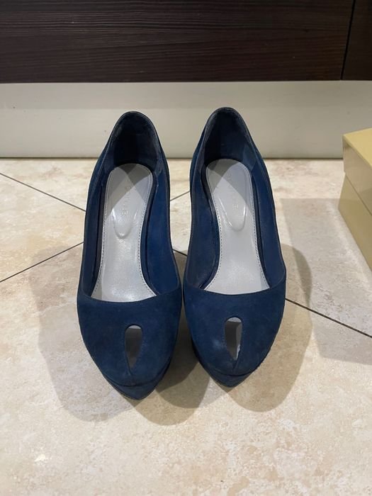 Women Sergio Rossi Heels Navy Suede 36