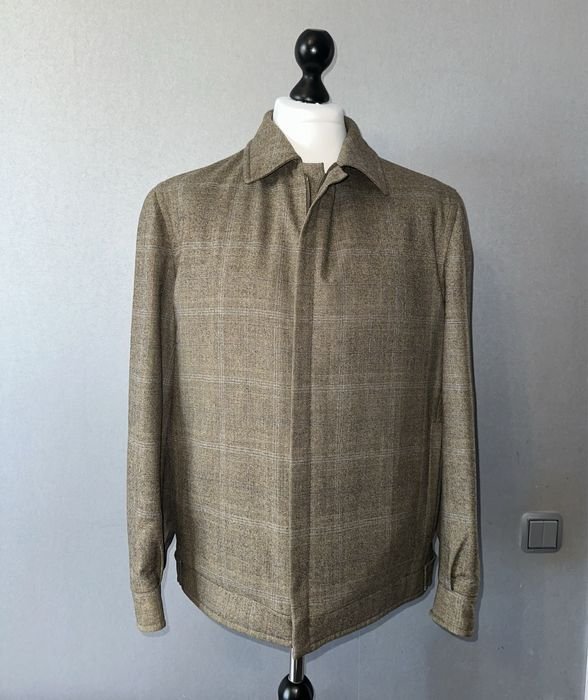 Homme Brioni Bomber Marron Laine 44