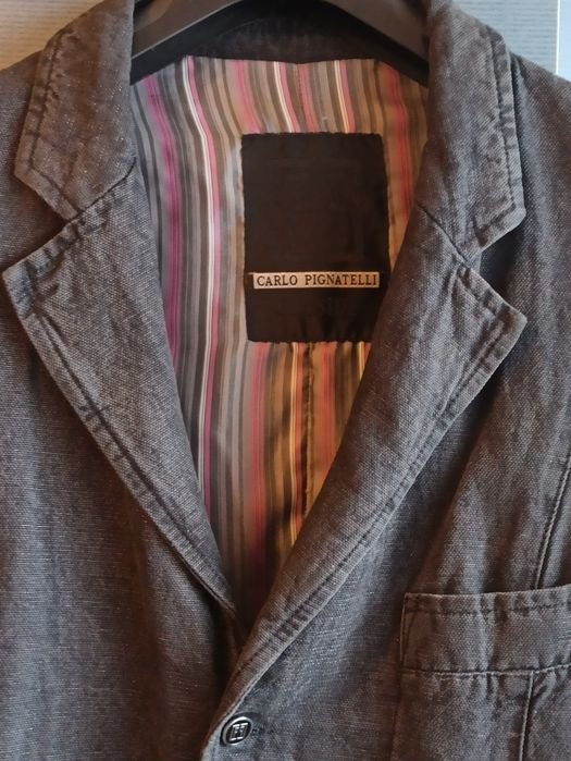 Мужской Carlo Pignatelli Пиджак Тёмный Асфальт